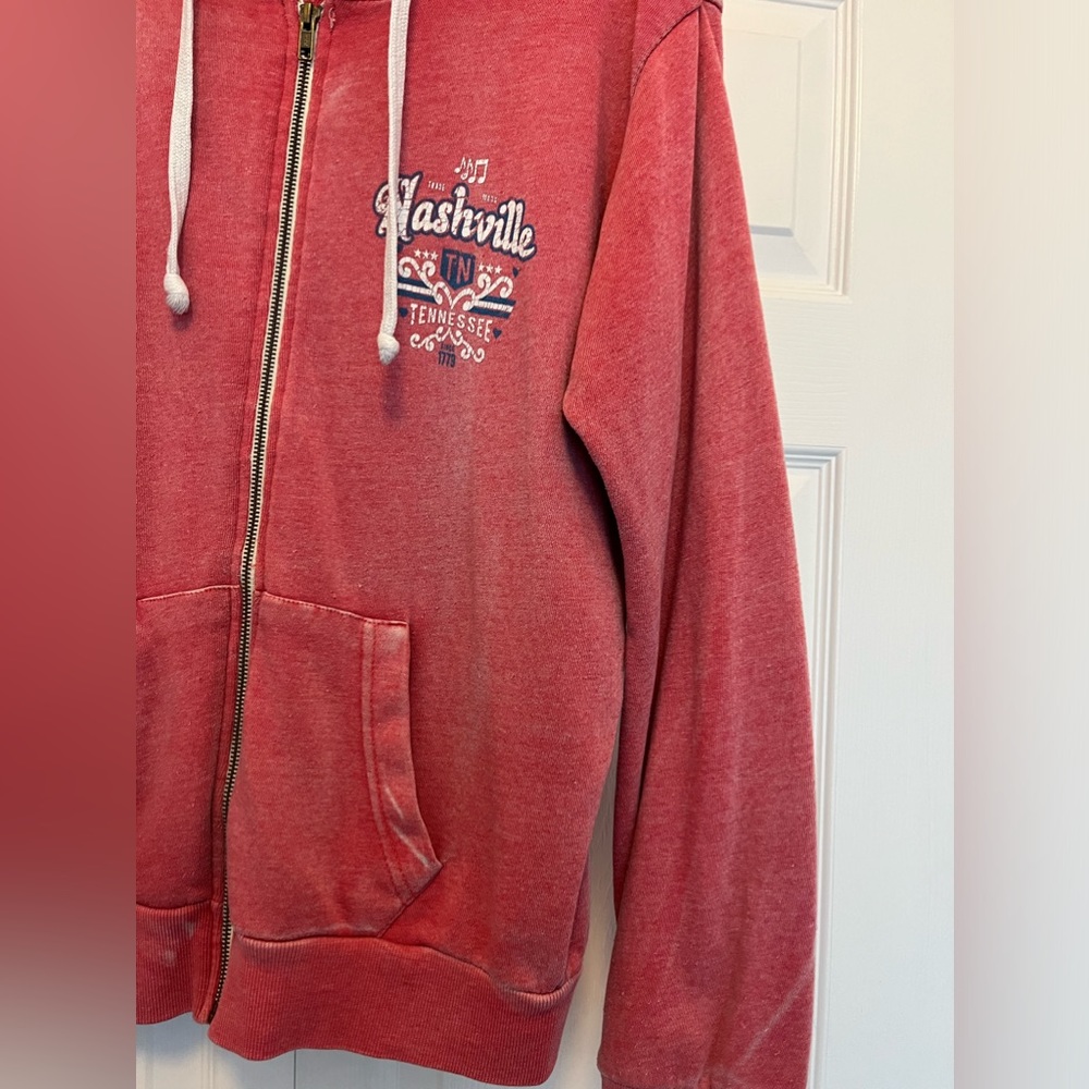 EUC Nashville acid washed lightweight zipper up sweatshirt, size XL - Picture 3 of 10